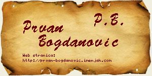 Prvan Bogdanović vizit kartica